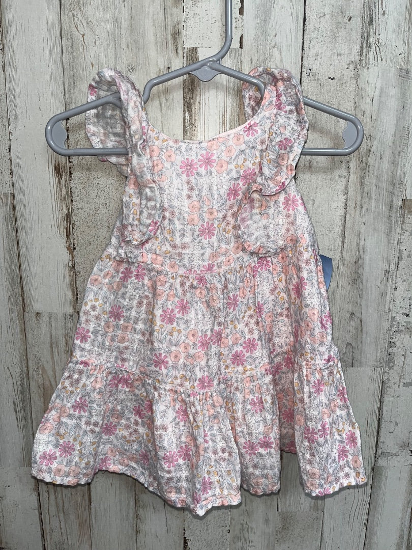 PINK CAT & JACK FLORAL MUSLIN TIER DRESS, GIRL 12M