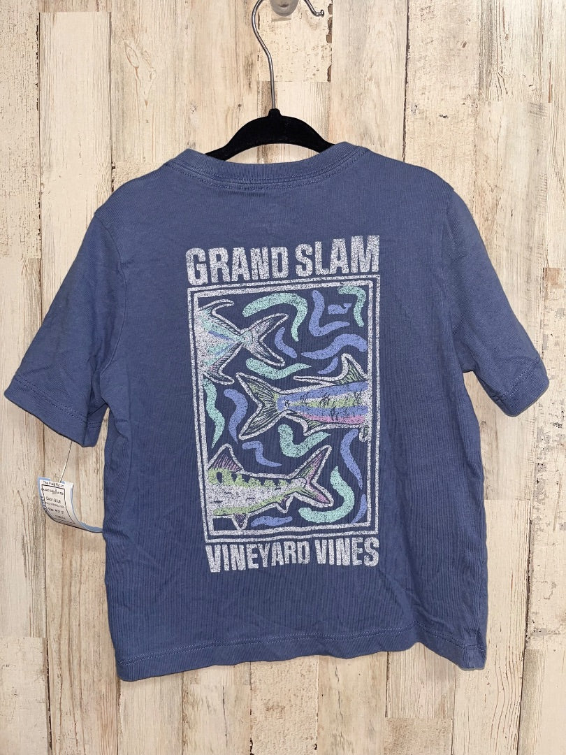 BLUE VINEYARD VINES GRAND SLAM FISH TEE, BOY 3T