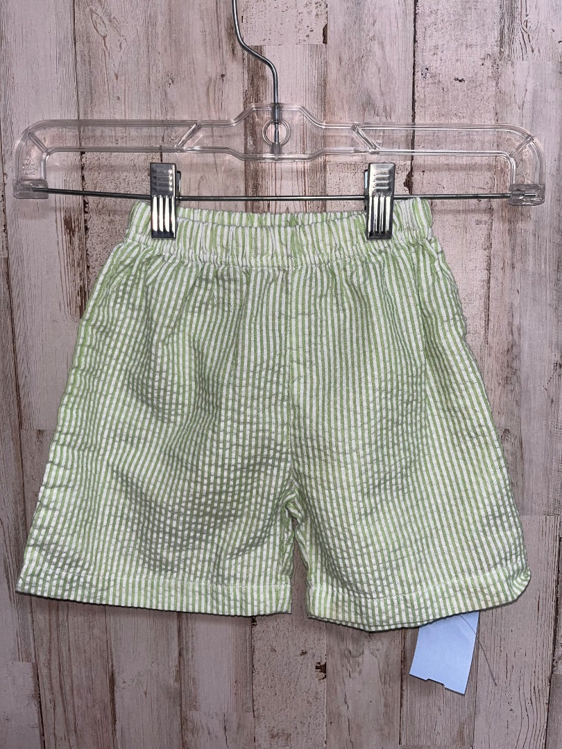GREEN JELLYBEAN SEERSUCKER SHORTS, BOY 4T