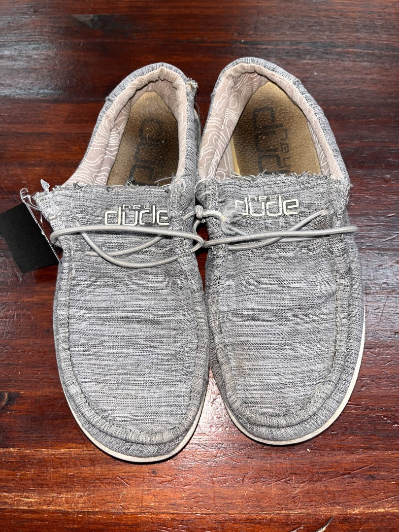 GREY HEY DUDE SLIP ON SHOES, SHOES Y4/5