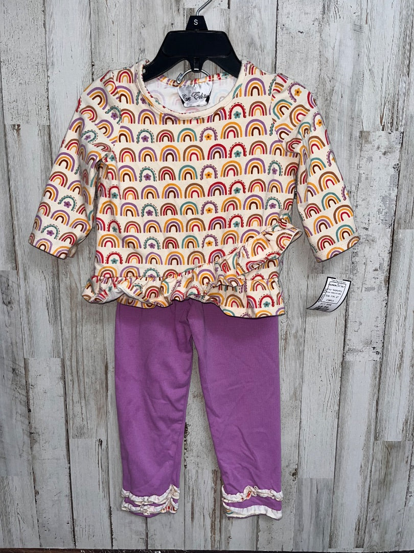 TAN/PURPLE RARE EDITIONS RAINBOW 2PC SET, GIRL 2T