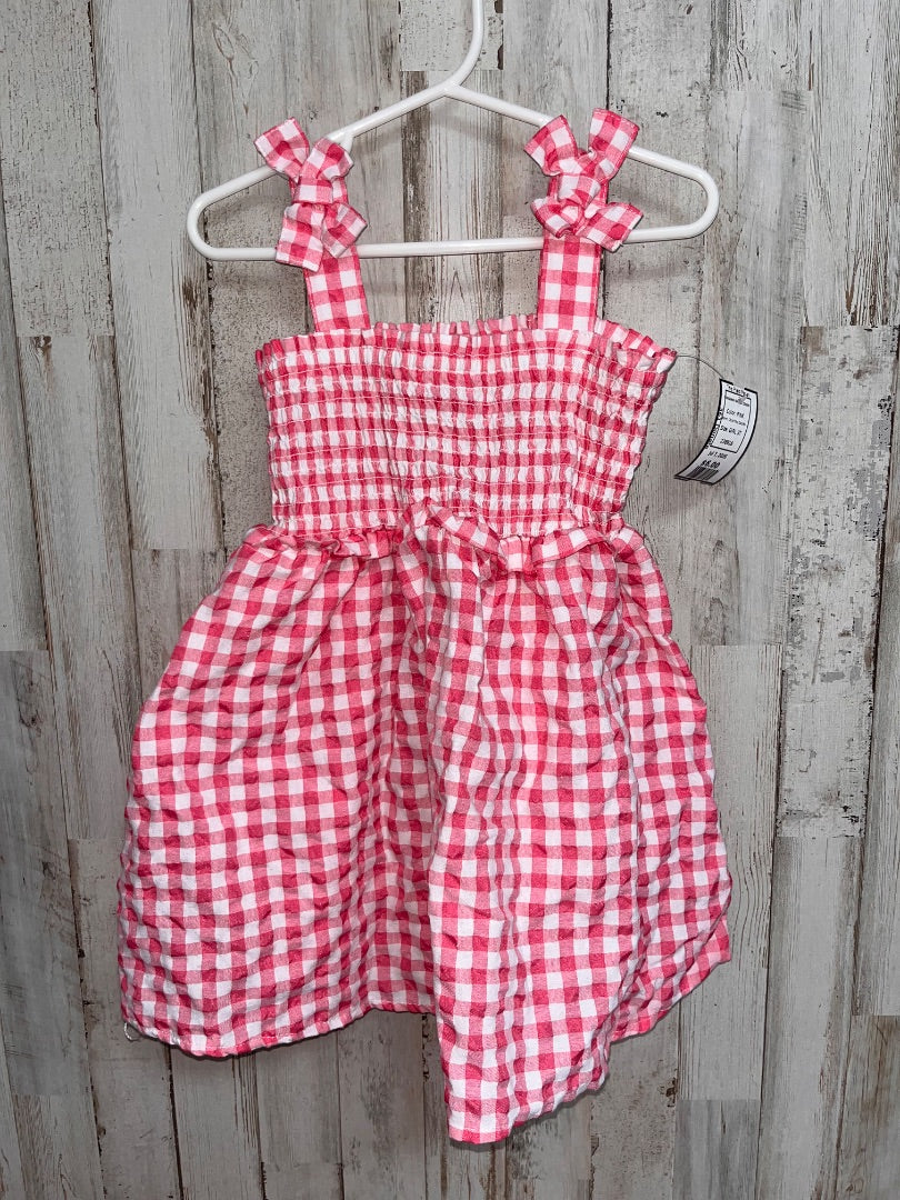 PINK COUNTING DAISIES GINGHAM SMOCK DRESS, GIRL 3T