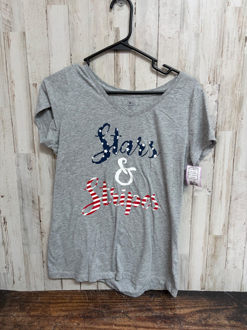 GREY ST JOHNS BAY STARS & STRIPES TEE, LADIES M