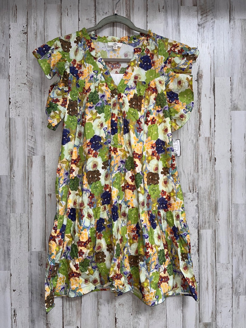 GREEN ENTRO WATERCOLOR FLORAL DRESS, LADIES S