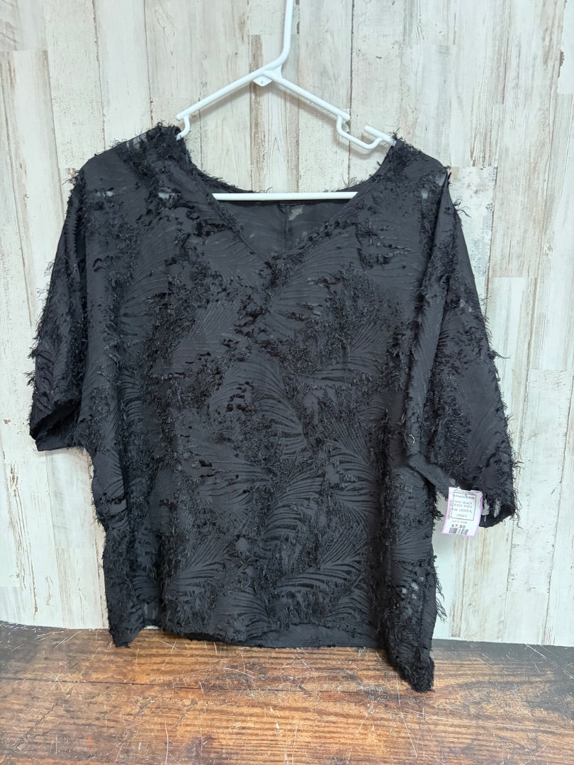 BLACK SHEIN TEXTURED BLOUSE, LADIES XL