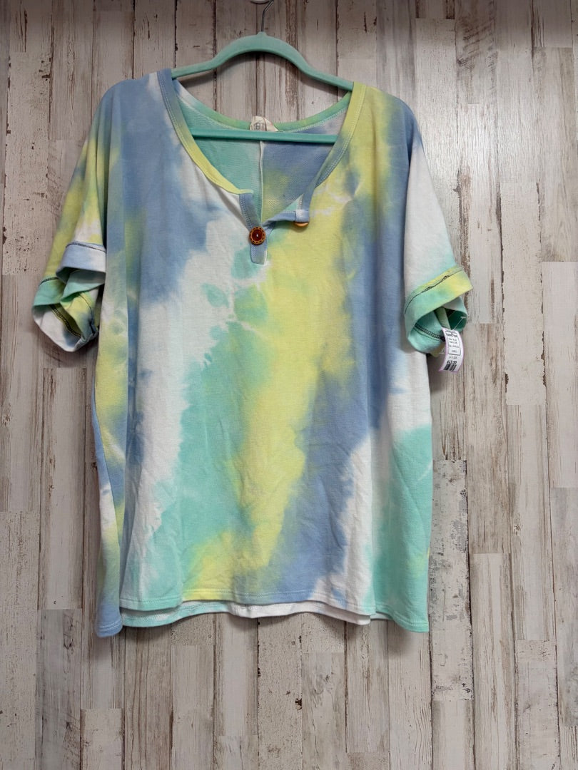 BLUE BIBI TIEDYE TOP, LADIES XL