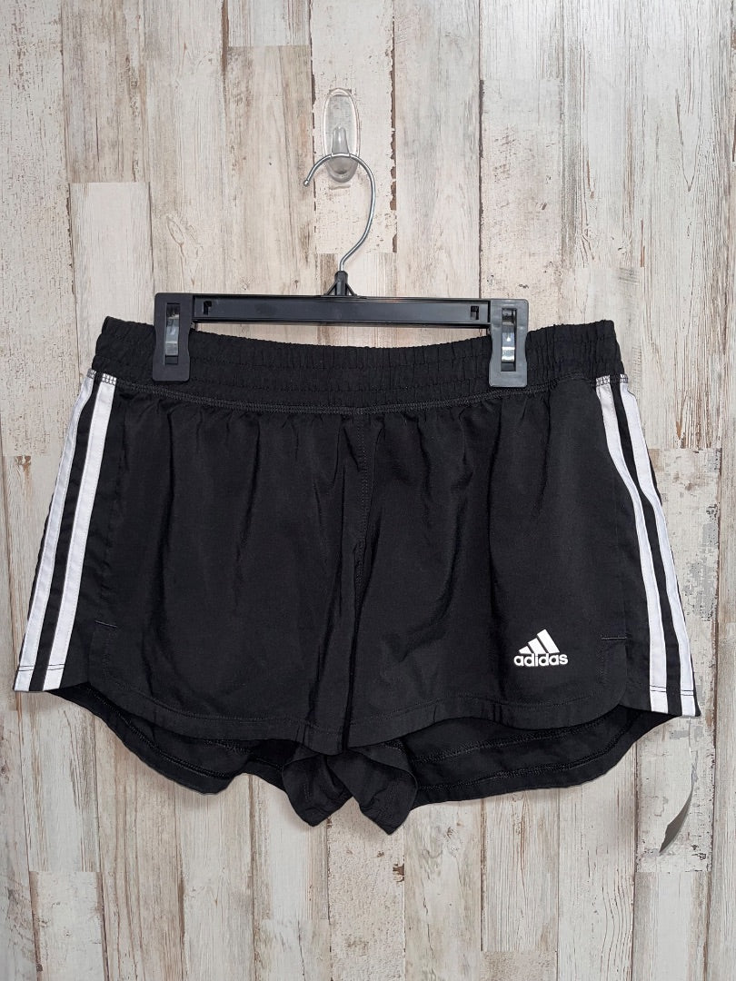 BLACK ADIDAS DRY FIT LOGO SHORTS, LADIES M