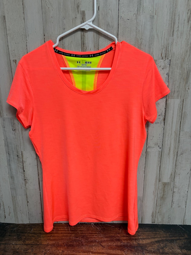 CORAL UNDER ARMOUR LOGO TEE, LADIES M