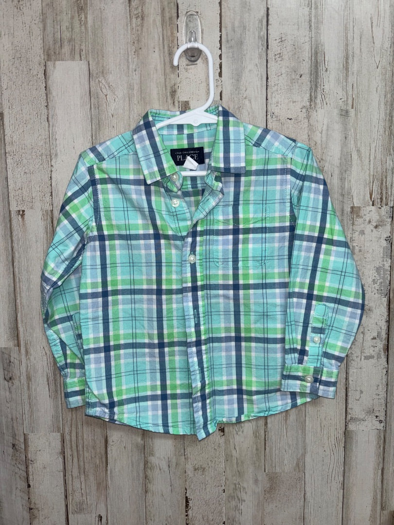 Blue Childrens place Plaid button up, Boy 2T