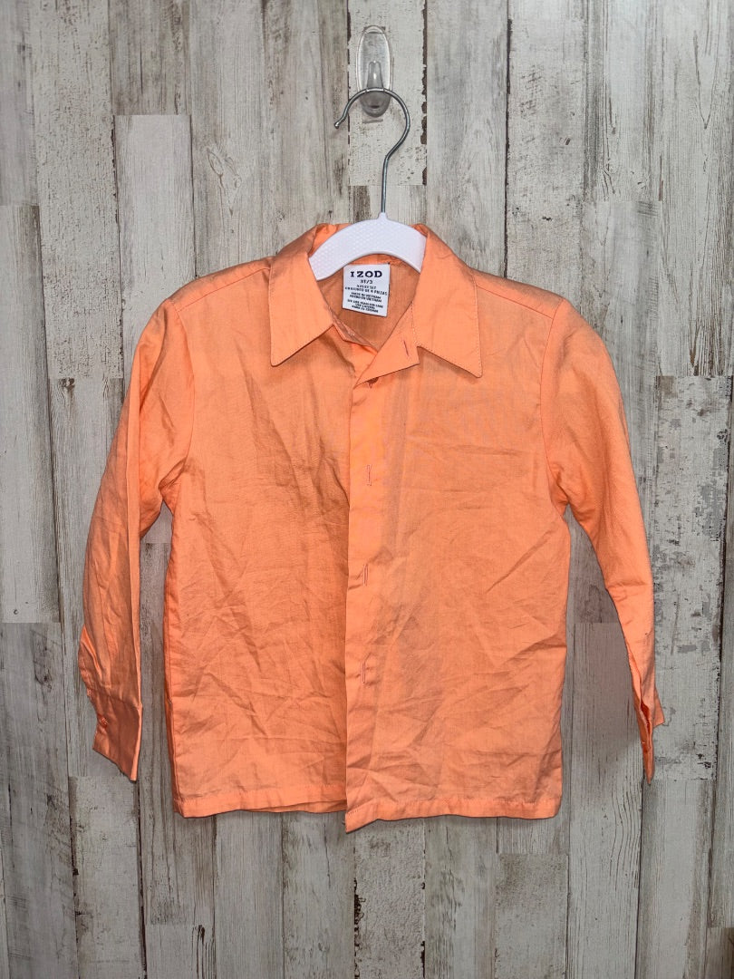 Orange Izod button up, Boy 3T