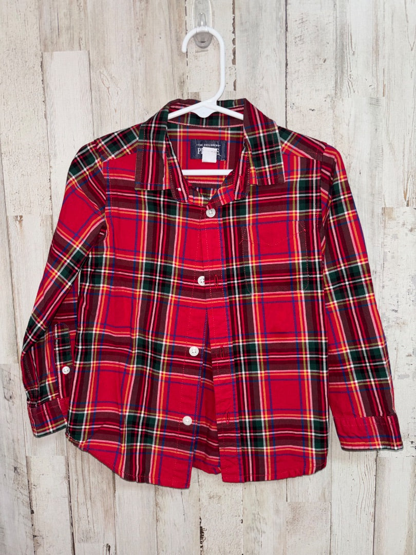 Red Childrens place Button up, Boy 3T