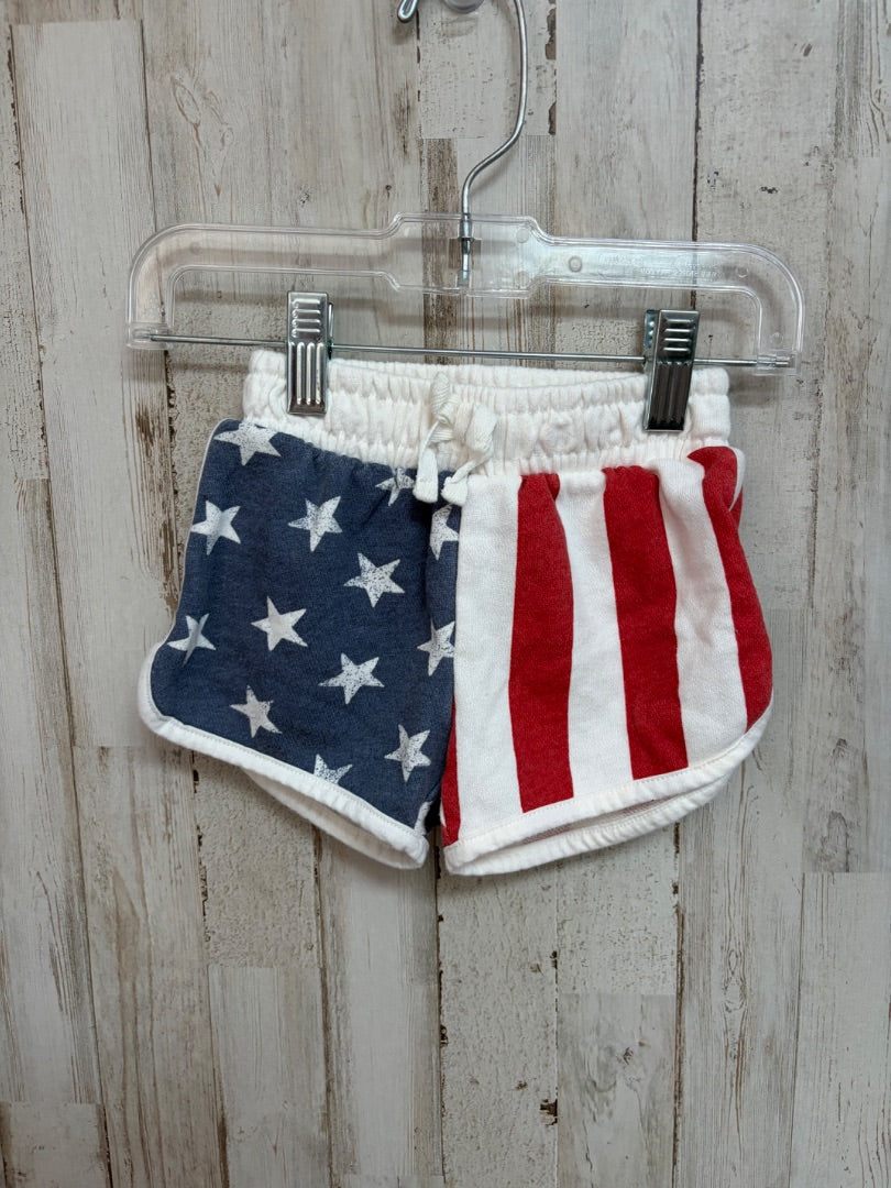 blue barbie star & stripes shorts, girl 2t