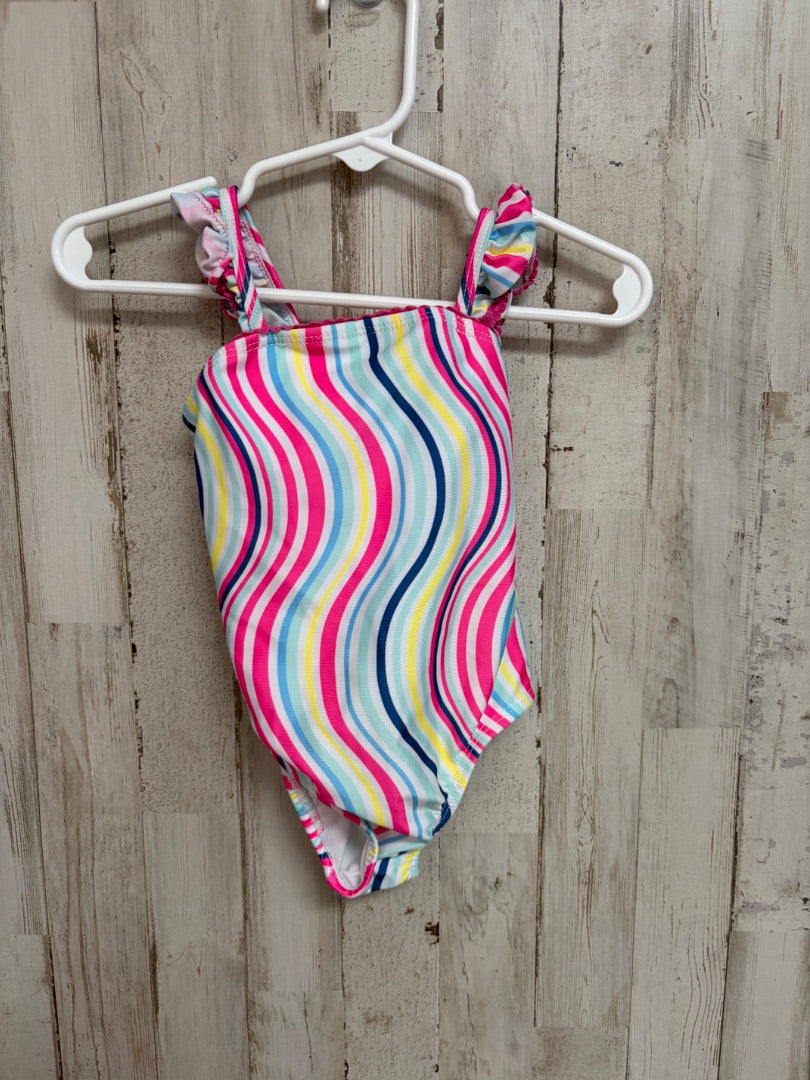 multi wonder nation striped swimsuit, girl 2t