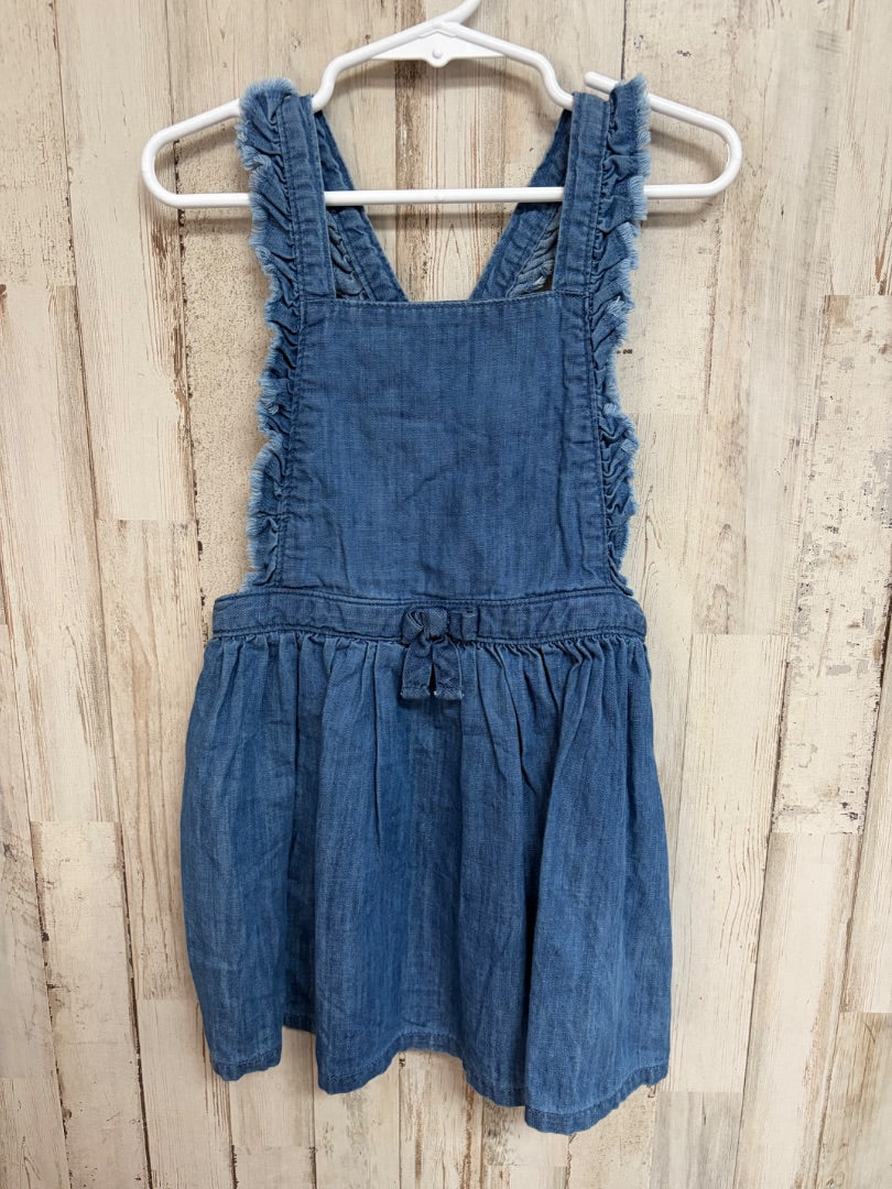blue cat & jack faux denim overall dress, girl 4t