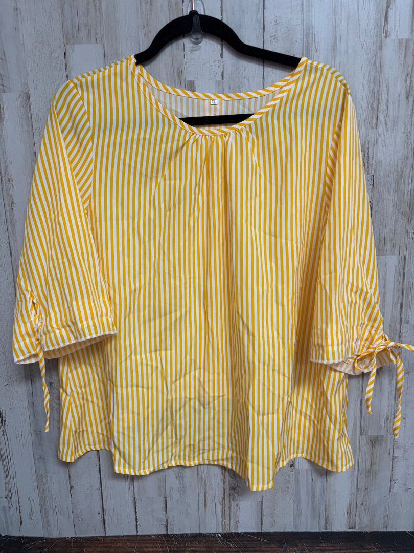 YELLOW STRIPED TOP, LADIES XL
