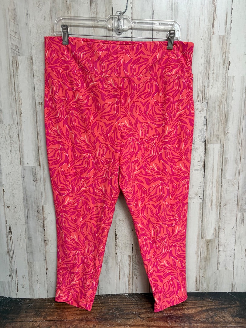 PINK TERRA & SKY PRINTED SOFT LEGGINGS, LADIES XL