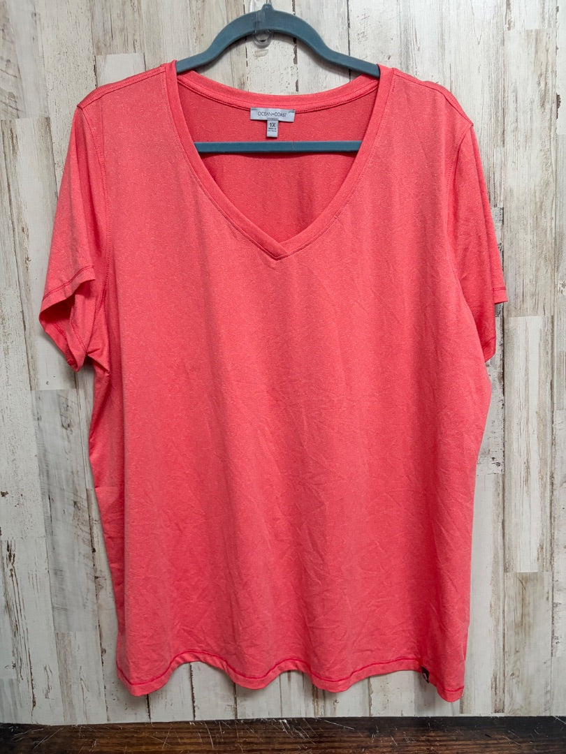 CORAL OCEAN + COAST VNECK DRIFIT TOP, LADIES 1X