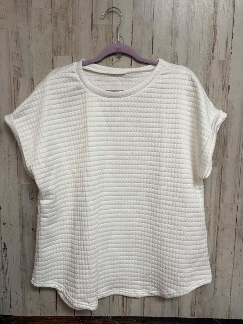 WHITE TEXTURED TOP, LADIES 1X
