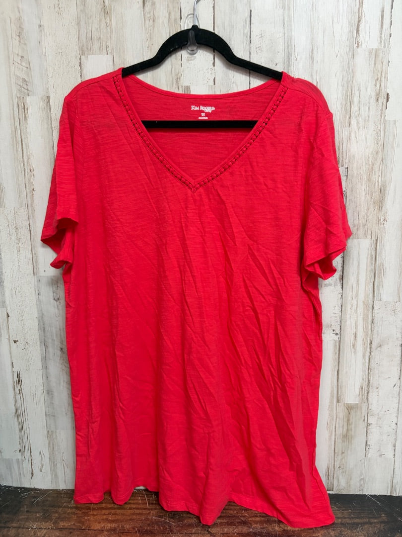 RED KIM ROGERS COTTON VNECK, LADIES 1X