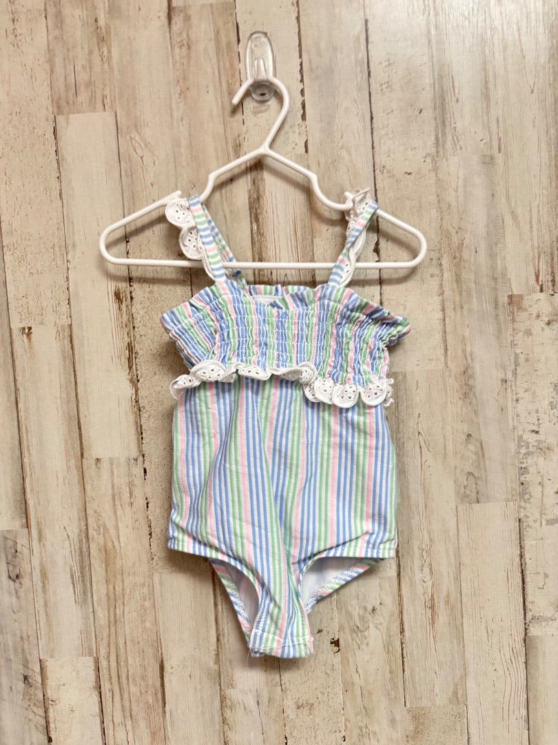 Multi Crown and Ivy Stripe onesie, Girl 2T