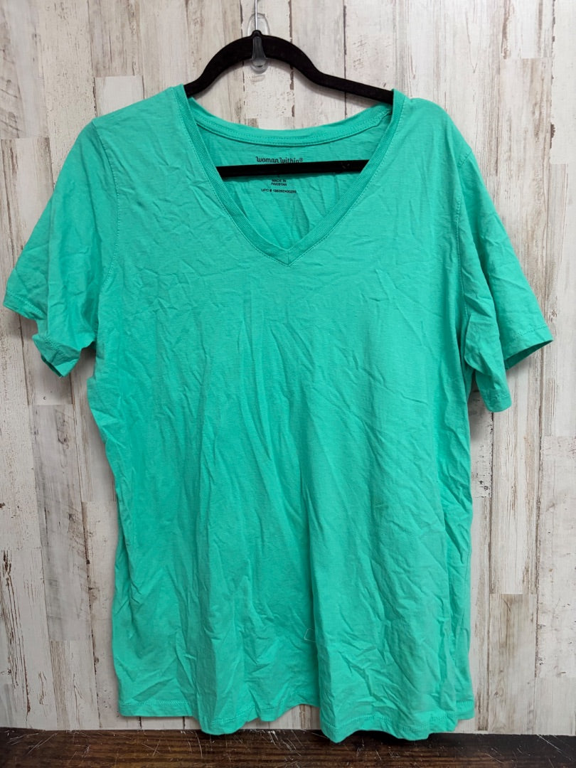 TEAL WOMAN WIHTIN VNECK TEE, LADIES 2X