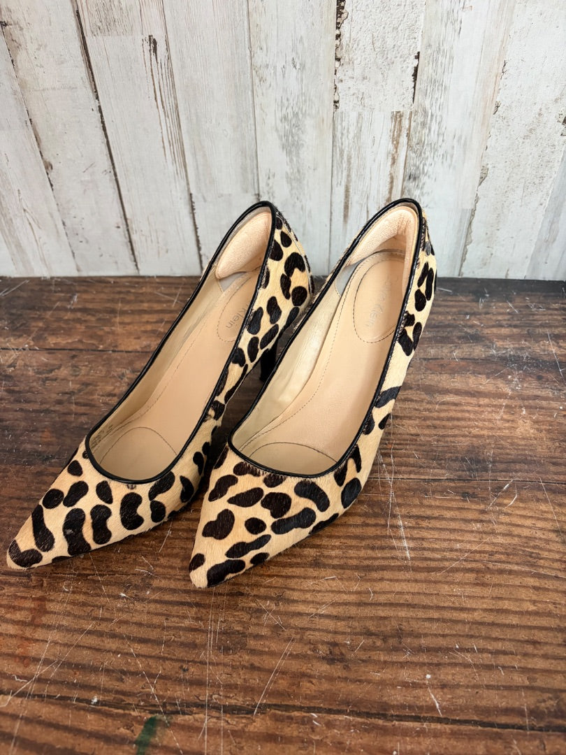 TAN CALVIN KLEIN CHEETAH HEELS, SHOES A6