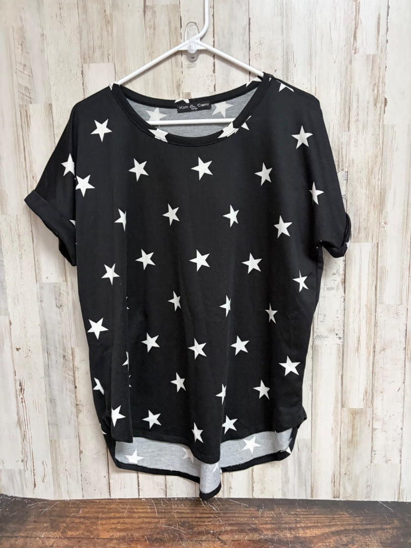 BLACK KIM & CAMI STAR TOP, LADIES L
