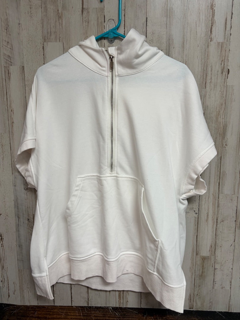 WHITE HOODED PULLOVER, LADIES XL