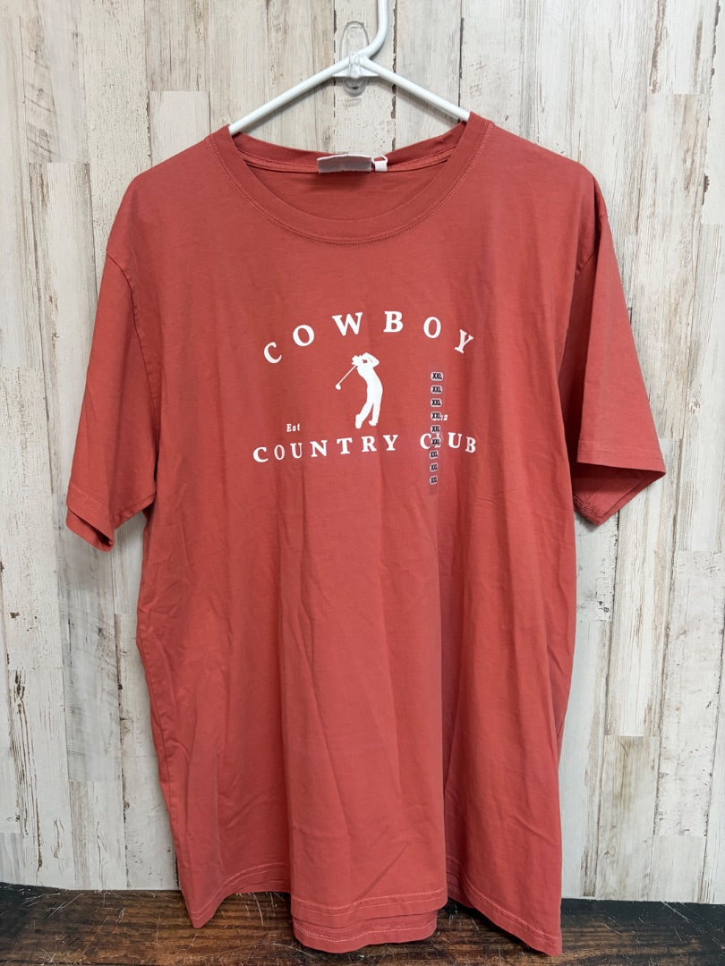 RUST COUNTRY CLUB COWBOY TEE, LADIES 2X