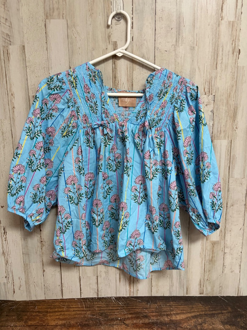 BLUE GEORGIA MAE STRIPE FLORAL TOP, LADIES S