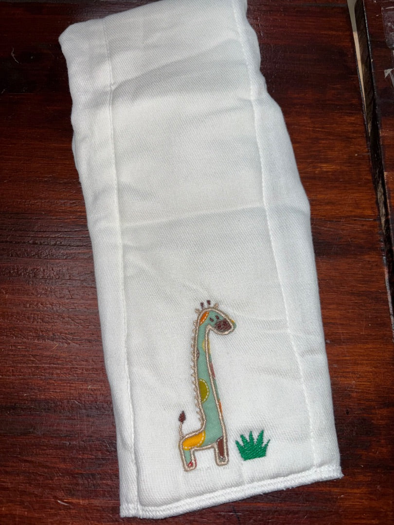 White No brand Giraffe burp cloth, Baby Gear