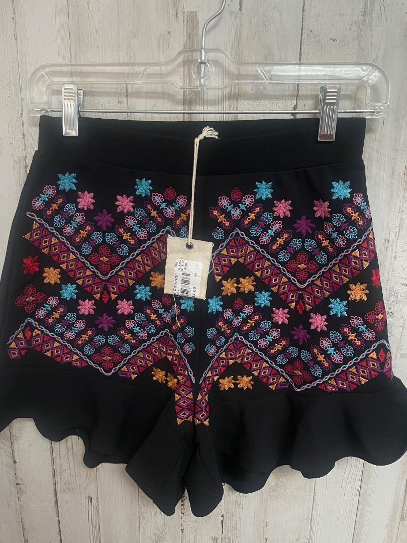 BLACK SAVANNA JANE EMBROIDERED SHORTS, LADIES S