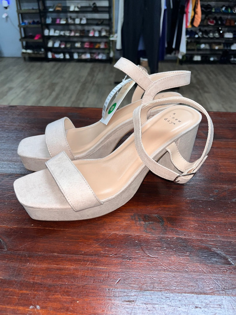 TAUPE A NEW DAY NEW CHUNKY SUEDE HEELS, SHOES A10