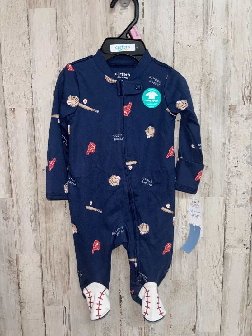 Navy Carters NEW baseball sleeper, Boy 0-3M