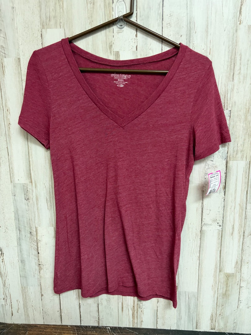 MAROON VINTAGE VNECK TOP, LADIES M