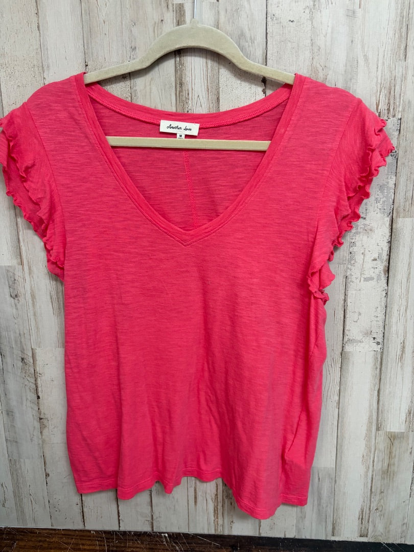 PINK ANOTHER LOVE RUFFLE VNECK, LADIES M
