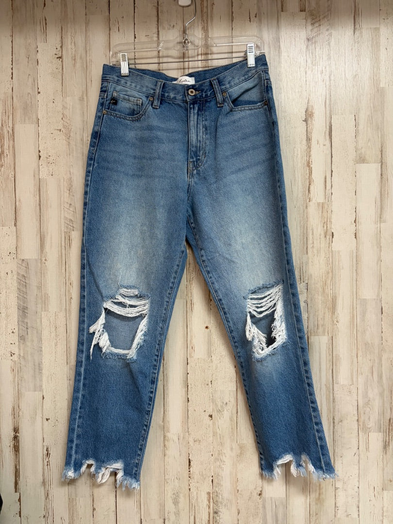 DENIM KANCAN SZ7 DISTRESS JEANS, LADIES M