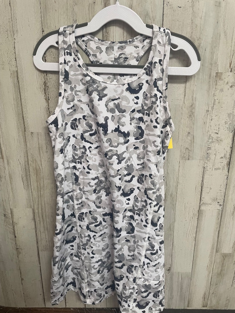WHITE/BLACK AVIA WATERCOLOR PRINT DRY FIT DRESS, GIRL 6X