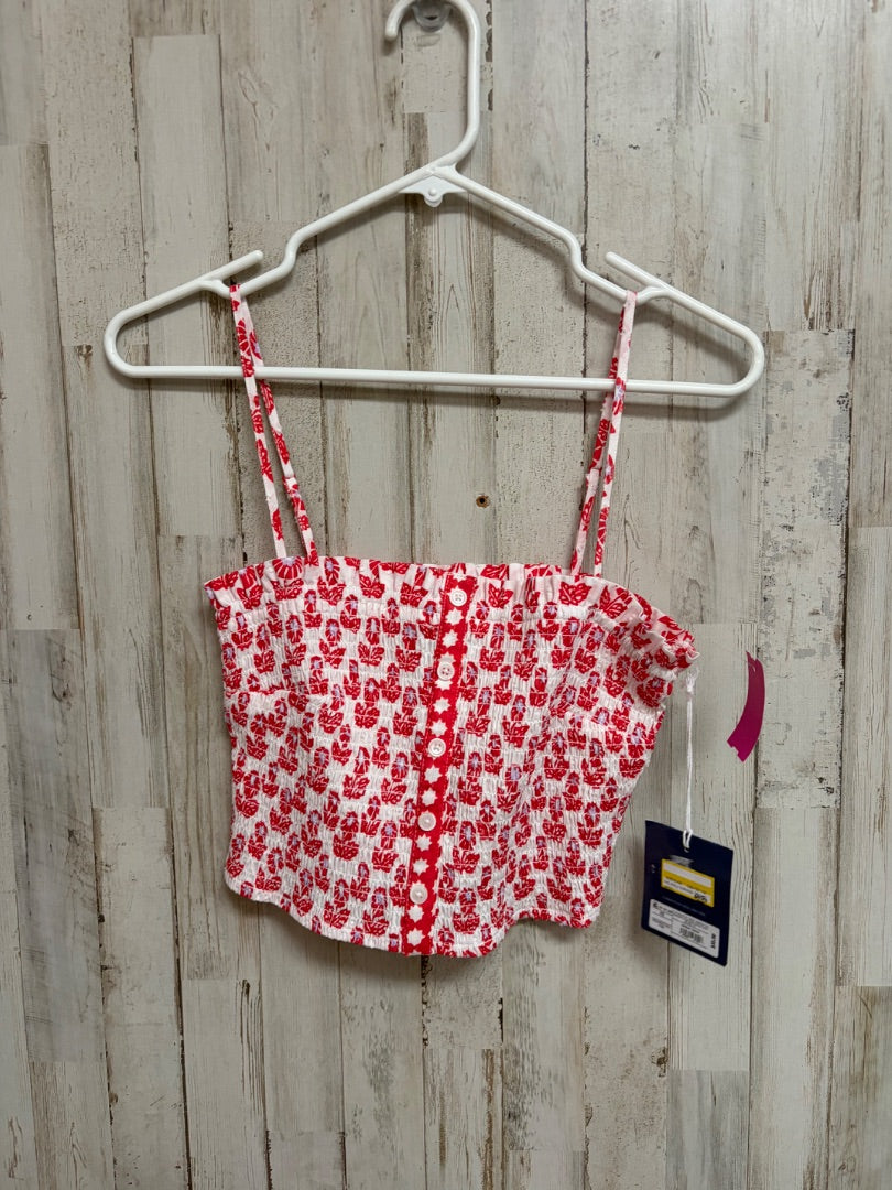 RED/WHITE ROLLER RABBIT FLORAL SMOCK TANK, LADIES XS