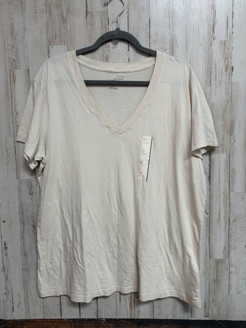 LT BEIGE UNIVERSAL THREADS VNECK TOP, LADIES XL