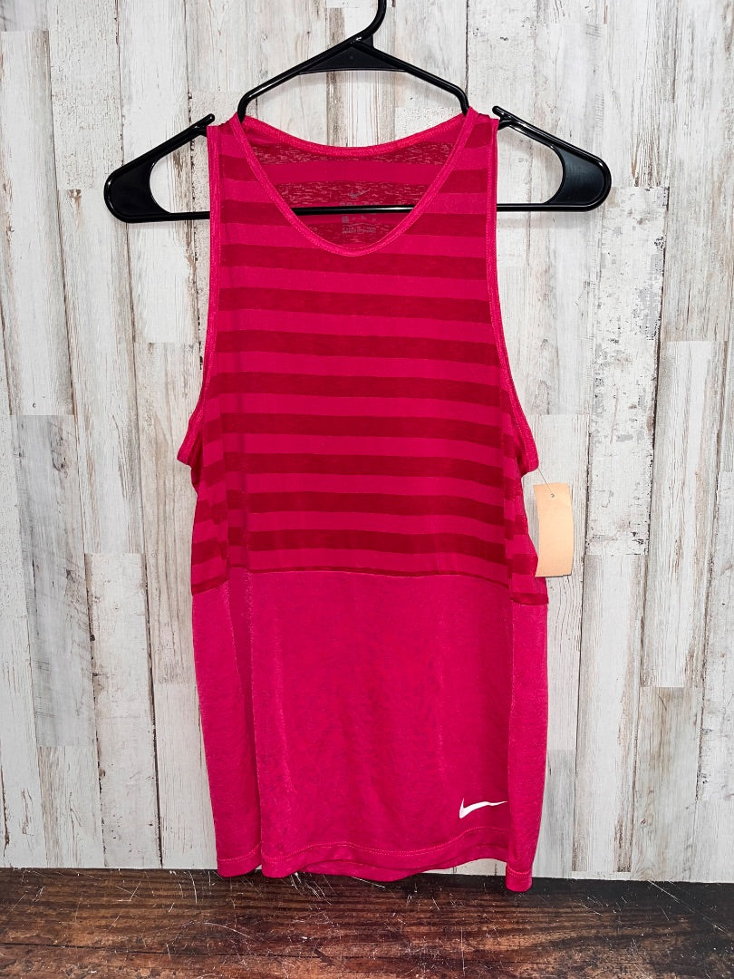 PINK NIKE STRIPE SHEER TANK, LADIES XS