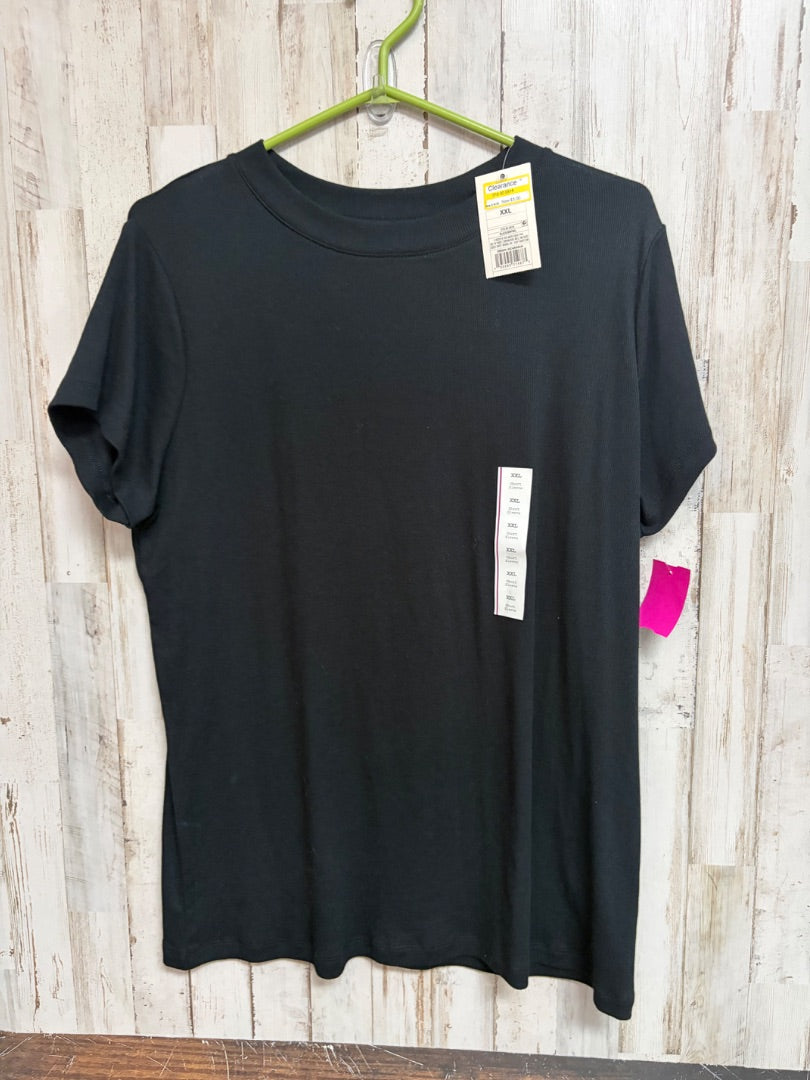 BLACK A NEW DAY RIBBED TOP, LADIES XL