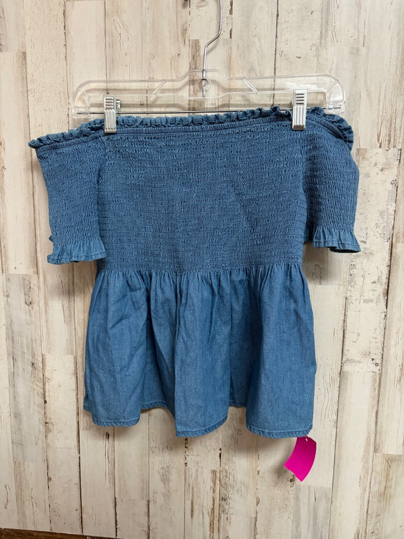 DENIM MI AMI SMOCKED TOP, LADIES L