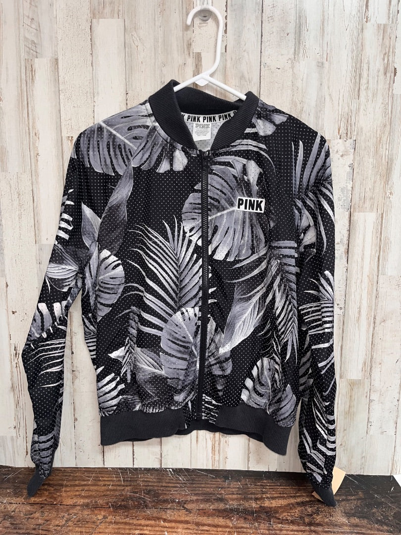 GREY VICTORIAS SECRET LEAF PRINT WIND BREAKER JACKET, LADIES S