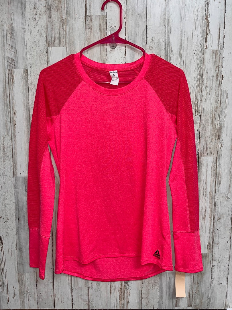 PINK REEBOK MESH SLEEVE DRY FIT SHIRT, LADIES S