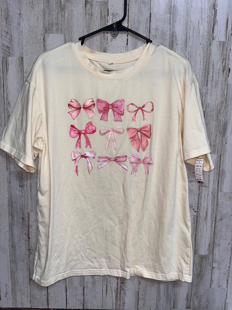 IVORY SHEIN BOW TEE, LADIES S