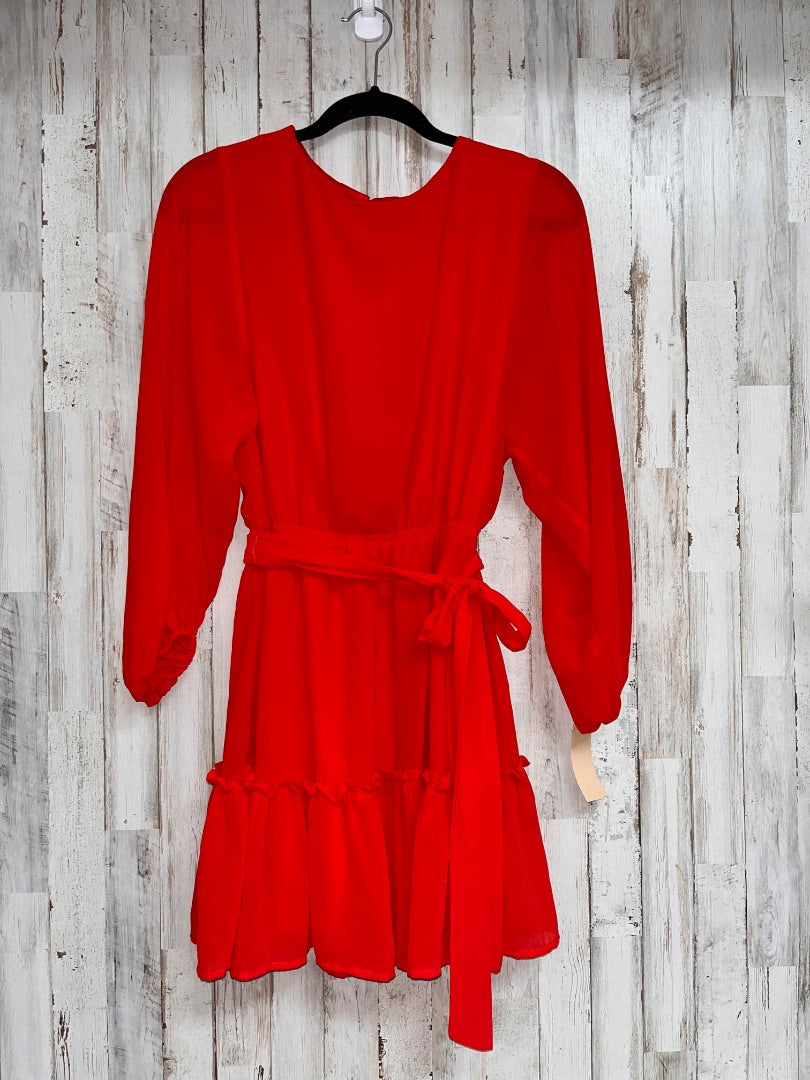 RED FLYING TOMATO BELTED TIER DRESS, LADIES S