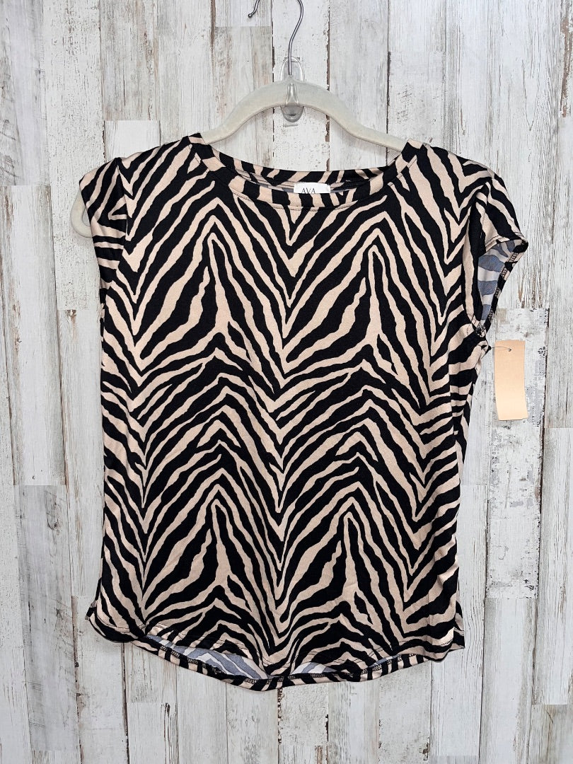 TAN/BLACK AVA JAMES ZEEBRA SOFT TEE, LADIES S
