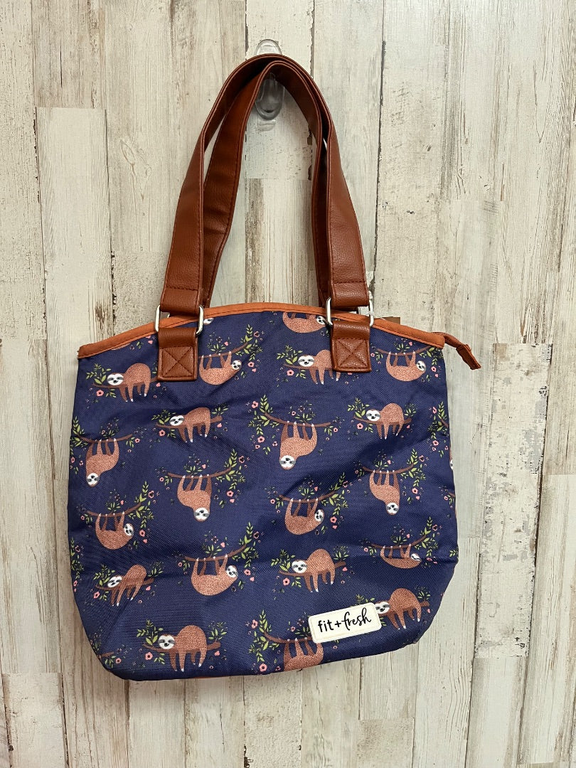 NAVY FIT + FRESH SLOTH LUNCH TOTE