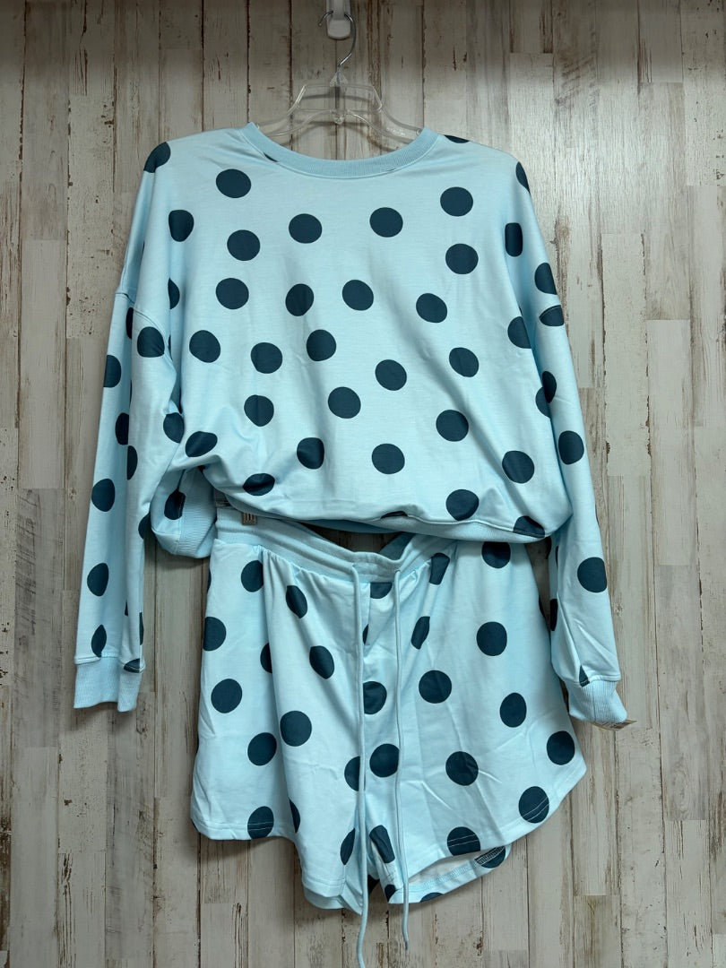 BLUE POLKA DOT 2PC SET, LADIES XL